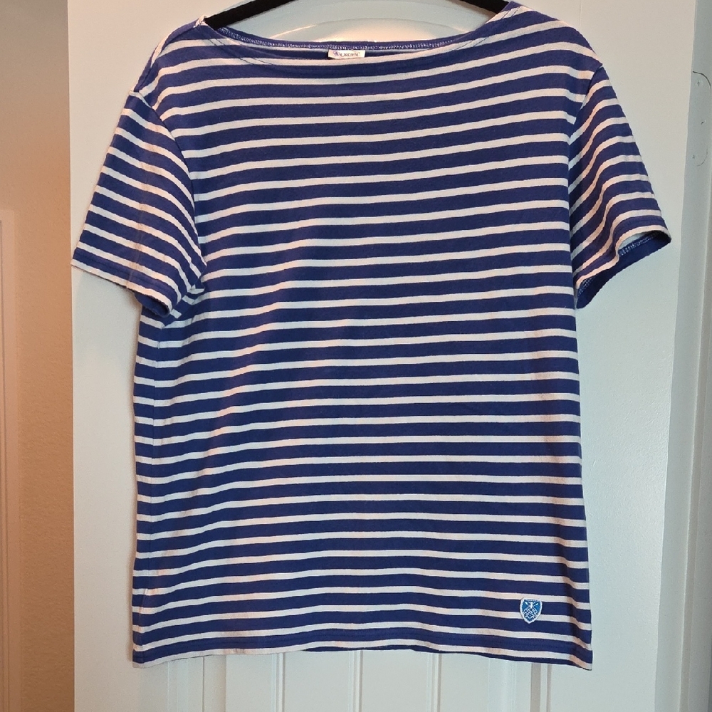Orcival Nautical Striped Short Sleeve Tee - Size 3 (Like A Women's Lg)